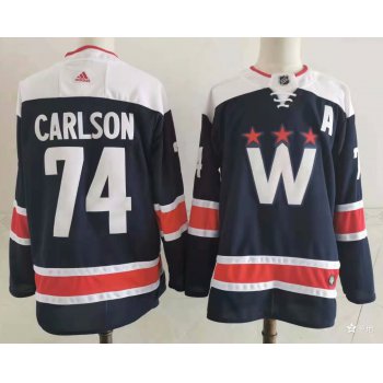 Men's Washington Capitals #74 John Carlson NEW Navy Blue Adidas Stitched NHL Jersey