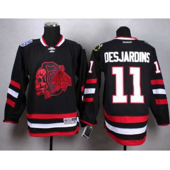 Chicago Blackhawks #11 Andrew Desjardins 2014 Stadium Series Black With Red Skulls Jersey