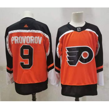 Men's Philadelphia Flyers #9 Ivan Provorov Orange Adidas 2020-21 Stitched NHL Jersey