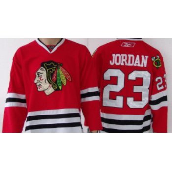 Chicago Blackhawks #23 Michael Jordan Red Jersey