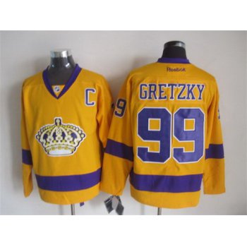 Los Angeles Kings #99 Wayne Gretzky Yellow Jersey