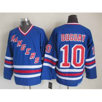 New York Rangers #10 Ron Duguay Light Blue CCM Vintage Throwback Jersey
