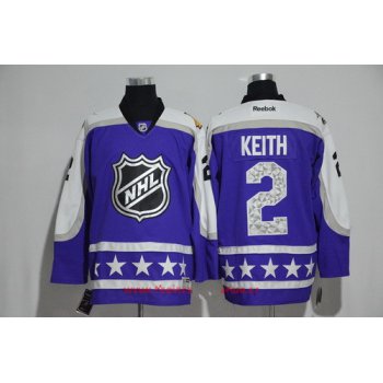 Men's Central Division Chicago Blackhawks #2 Duncan Keith Reebok Purple 2017 NHL All-Star Stitched Ice Hockey Jersey