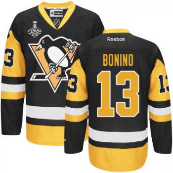 Men's Pittsburgh Penguins #13 Nick Bonino Black Third 2017 Stanley Cup NHL Finals Patch Jersey