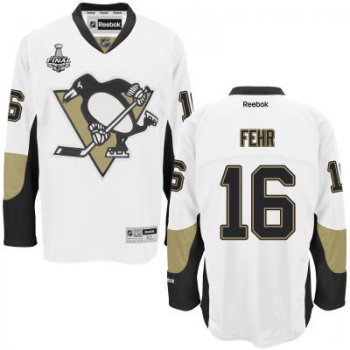 Men's Pittsburgh Penguins #16 Eric Fehr White Road 2017 Stanley Cup NHL Finals Patch Jersey