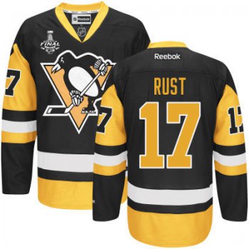 Men's Pittsburgh Penguins #17 Bryan Rust Black Third 2017 Stanley Cup NHL Finals Patch Jersey