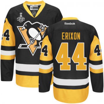 Men's Pittsburgh Penguins #44 Tim Erixon Black Third 2017 Stanley Cup NHL Finals Patch Jersey