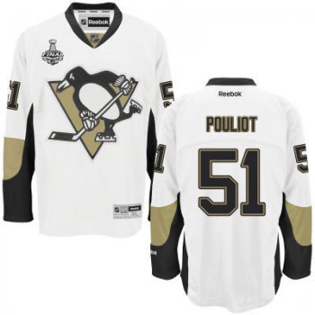 Men's Pittsburgh Penguins #51 Derrick Pouliot White Road 2017 Stanley Cup NHL Finals Patch Jersey