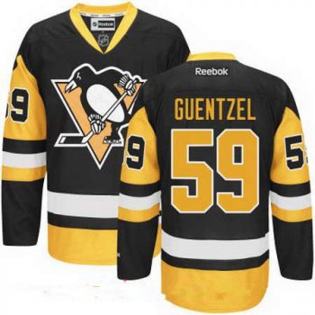 Men's Pittsburgh Penguins #59 Jake Guentzel Black Third Stitched NHL Reebok Hockey Jersey