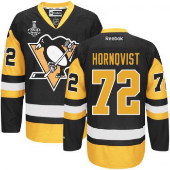 Men's Pittsburgh Penguins #72 Patric Hornqvist Black Third 2017 Stanley Cup NHL Finals Patch Jersey