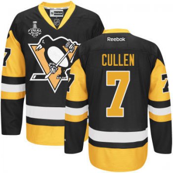 Men's Pittsburgh Penguins #7 Matt Cullen Black Third 2017 Stanley Cup NHL Finals Patch Jersey