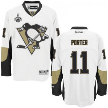 Youth Pittsburgh Penguins #11 Kevin Porter White Away 2017 Stanley Cup NHL Finals Patch Jersey