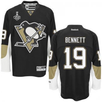 Youth Pittsburgh Penguins #19 Beau Bennett Black Home 2017 Stanley Cup NHL Finals Patch Jersey