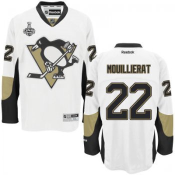 Youth Pittsburgh Penguins #22 Kael Mouillierat White Away 2017 Stanley Cup NHL Finals Patch Jersey