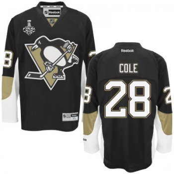 Youth Pittsburgh Penguins #28 Ian Cole Black Home 2017 Stanley Cup NHL Finals Patch Jersey