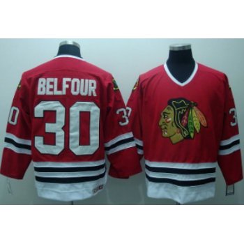 Chicago Blackhawks #30 Ed Belfour Red Throwback CCM Jersey