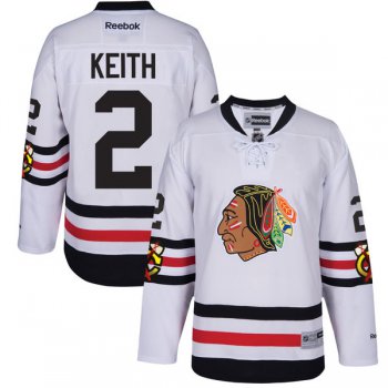 Men's Chicago Blackhawks #2 Duncan Keith 2017 Winter Classic White Stitched NHL Throwback Hockey Jersey