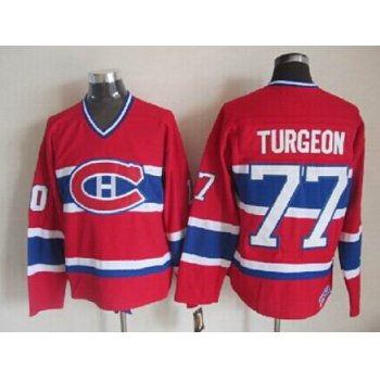 Montreal Canadiens #77 Pierre Turgeon Red Throwback CCM Jersey