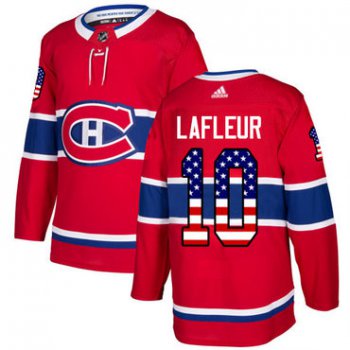 Adidas Canadiens #10 Guy Lafleur Red Home Authentic USA Flag Stitched NHL Jersey