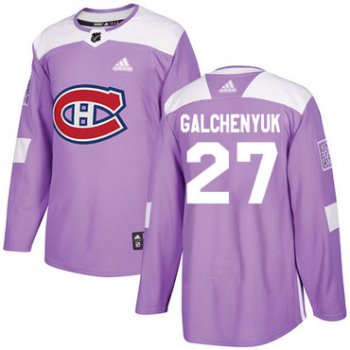 Adidas Canadiens #27 Alex Galchenyuk Purple Authentic Fights Cancer Stitched NHL Jersey