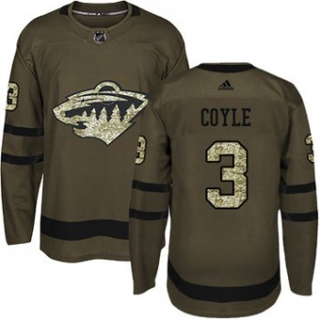 Adidas Wild #3 Charlie Coyle Green Salute to Service Stitched NHL Jersey