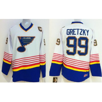 St. Louis Blues #99 Wayne Gretzky White Throwback CCM Jersey
