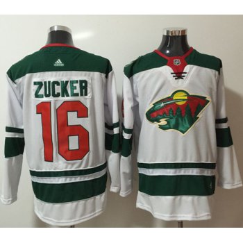 Adidas Wild #16 Jason Zucker White Road Authentic Stitched NHL Jersey