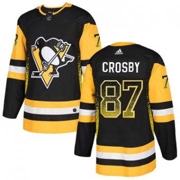 Men's Pittsburgh Penguins #87 Sidney Crosby Black Drift Fashion Adidas Jersey