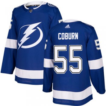 Adidas Lightning #55 Braydon Coburn Blue Home Authentic Stitched NHL Jersey