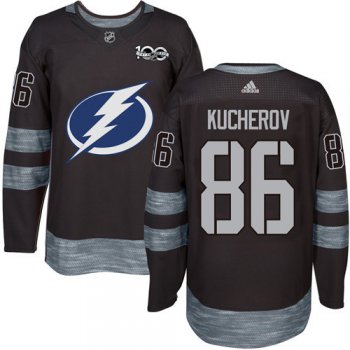 Adidas Lightning #86 Nikita Kucherov Black 1917-2017 100th Anniversary Stitched NHL Jersey