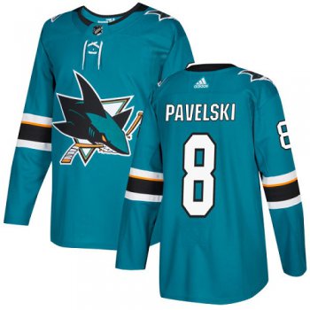 Adidas Sharks #8 Joe Pavelski Teal Home Authentic Stitched NHL Jersey