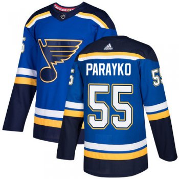 Men's Adidas St. Louis Blues #55 Colton Parayko Blue Home Authentic Stitched NHL Jersey