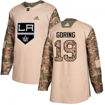 Adidas Kings #19 Butch Goring Camo Authentic 2017 Veterans Day Stitched NHL Jersey