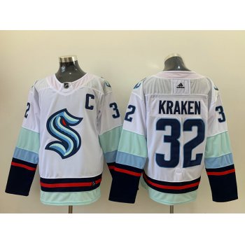 Men's Seattle Kraken #32 Kraken White Stitched Adidas NHL Jersey