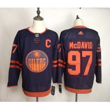 Men's Edmonton Oilers 97 Connor McDavid Navy 50th anniversary Adidas Jersey