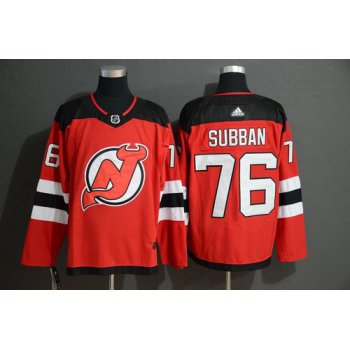 Men's New Jersey Devils 76 P.K. Subban Red Adidas Jersey