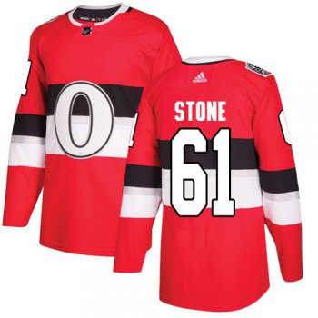 Adidas Senators #61 Mark Stone Red Authentic 2017 100 Classic Stitched NHL Jersey