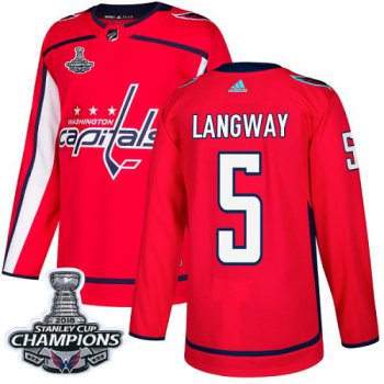 Adidas Washington Capitals #5 Rod Langway Red Home Authentic Stanley Cup Final Champions Stitched NHL Jersey