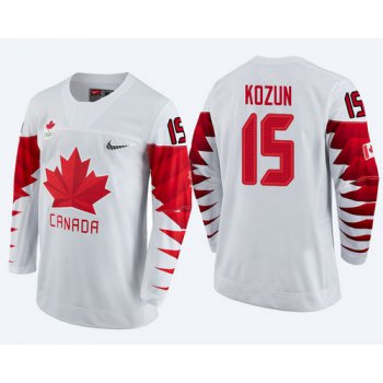 Men Canada Team #15 Brandon Kozun White 2018 Winter Olympics Jersey