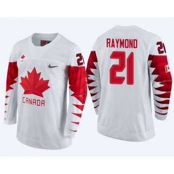 Men Canada Team #21 Mason Raymond White 2018 Winter Olympics Jersey