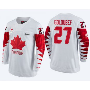 Men Canada Team #27 Cody Goloubef White 2018 Winter Olympics Jersey