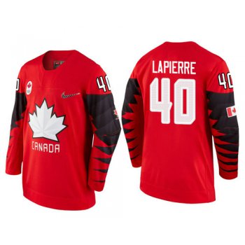 Men Canada Team #40 Maxim Lapierre Red 2018 Winter Olympics Jersey