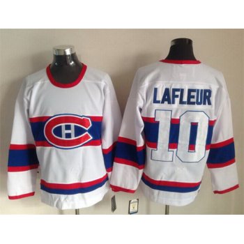 Montreal Canadiens #10 Guy Lafleur White Throwback CCM Jersey