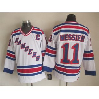 New York Rangers #11 Mark Messier 1993 White Throwback CCM Jersey