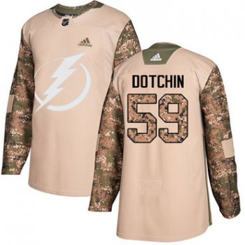 Adidas Lightning #59 Jake Dotchin Camo Authentic 2017 Veterans Day Stitched NHL Jersey