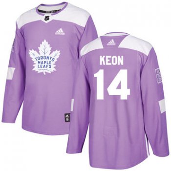 Adidas Maple Leafs #14 Dave Keon Purple Authentic Fights Cancer Stitched NHL Jersey