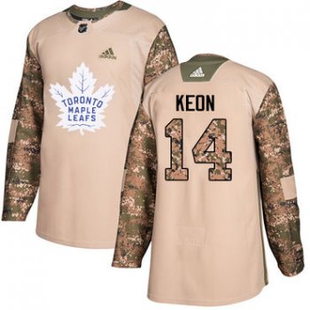 Adidas Maple Leafs #14 Dave Keon Camo Authentic 2017 Veterans Day Stitched NHL Jersey