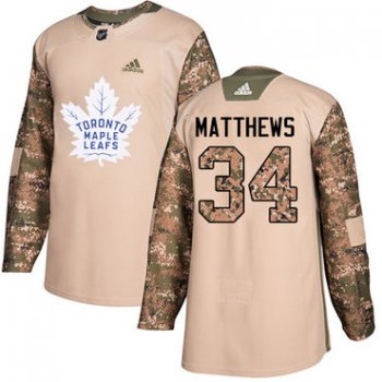 Adidas Maple Leafs #34 Auston Matthews Camo Authentic 2017 Veterans Day Stitched NHL Jersey