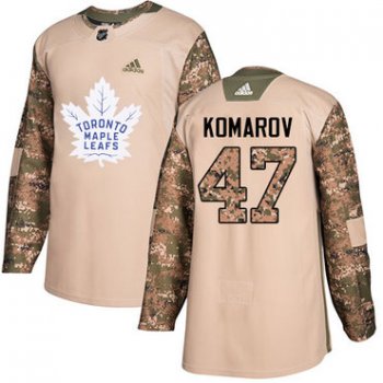 Adidas Maple Leafs #47 Leo Komarov Camo Authentic 2017 Veterans Day Stitched NHL Jersey