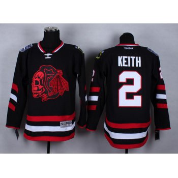 Chicago Blackhawks #2 Duncan Keith 2014 Stadium Series Black With Red Skulls Jersey
